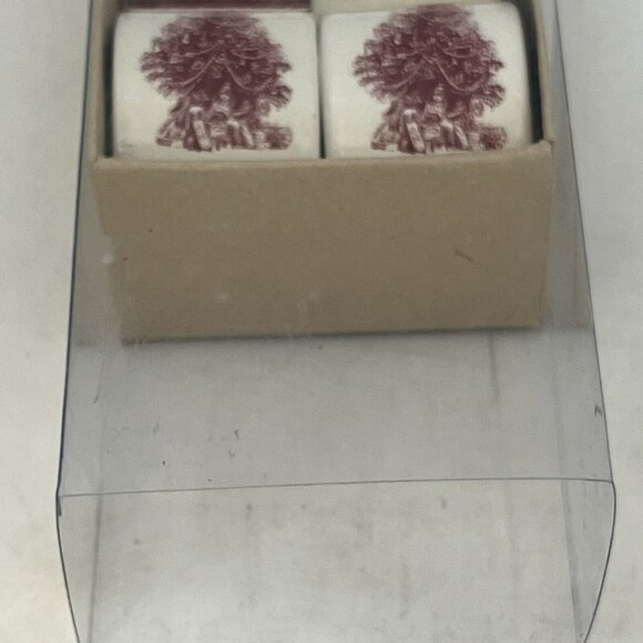 Vintage 2004 Square Nest Ceramic Napkin Rings Holders Christmas Tree Set Of Four - Picture 12 of 16